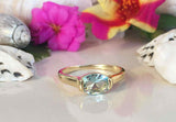 1.1ct Engagement Ring Oval Cut Blue Aquamarine Solitaire 14k Yellow Gold Finish