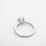 2ct Round Cut Diamond Heart Prong Solitaire with Accent Ring 14k White Gold Over