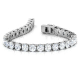 18Ct Round Sparkling VVS1/D Diamond Tennis Bracelet 18K Real White Gold Finish