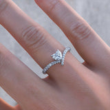 2.5Ct Heart Cut Diamond Stackable Stylish Engagement Ring 14K White Gold Finish