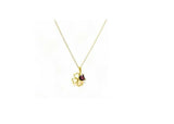 0.75ct Heart Cut Red Garnet Flower Heart Pendant 14k Yellow Gold Finish NO CHAIN