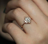 1.5ct Marquise Cut Diamond Engagement Ring 14k RoseGold Over Petite Round Accent