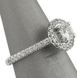 2.5Ct Round Diamond Accent Halo Solitaire Engagement Ring 14K White Gold Finish