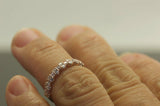 2Ct Round Cut Diamond Dainty Stackable Women Wedding Band 14K Rose Gold Finish