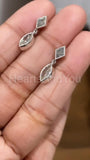 0.5ct Marquise Simulated Diamond Bezel Set Drop Earrings 14k White Gold Plated