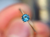 1ct Engagement Ring Round Cut London Blue Topaz Solitaire 14k Yellow Gold Finish