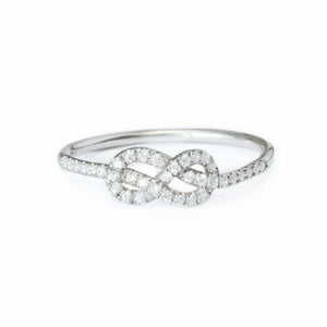 1.6ct Round Cut VVS1 Diamond Engagement Ring Infinity Knot 14k White Gold Finish