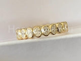 2ct Oval Simulated Diamond Bezel Full Eternity Wed Band 14k Yellow Gold Plated