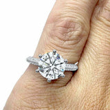 2.3ct Round Brilliant Cut Diamond Solitaire Ring with Accent 14k White Gold Over