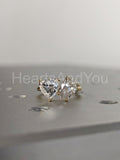 2ct Heart & Pear Cut Simulated Diamond Toi Et Moi Ring 14k Yellow Gold Plated