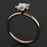 4 Prong Solitaire Engagement Ring 1.5ct Oval Cut Diamond 14k Rose Gold Finish