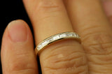 2Ct Baguette Cut DVVS1 Diamond Half Eternity Wedding Band 14K Yellow Gold Finish