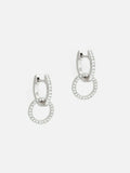 2ct Round Cut Diamond Dangling Circle Drop Earrings 14k White Gold Finish