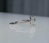 1.2ct Engagement Ring Heart Cut Diamond Round Accent Halo 14k White Gold Finish