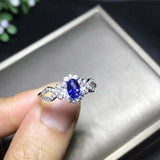 1ct Oval Cut Blue Tanzanite Engagement Ring Halo 14k WhiteGold Over Round Accent