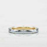 Plain Milgrain Wedding Ring Band 14k Dual Gold Finish