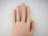 2ct Round Cut Diamond Engagement Ring Milgrain Vintage Halo 14k WhiteGold Finish