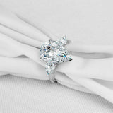 3ct Pear Cut VVS1D Diamond Engagement Ring Solitaire Trilogy 14k White Gold Over