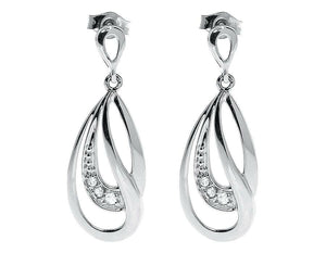 0.15ct Round Cut VVS1D Diamond Stylish Party Dangle Earrings 14k White Gold Over