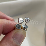 1ct Round Cut Moissanite 6-Prong Solitaire Stud Earrings 14K White Gold Plated