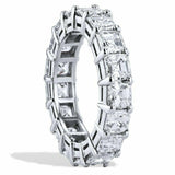 4.9ct Asscher Cut Diamond Wedding Ring Band Full Eternity 14k White Gold Finish