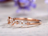 1Ct Round Cut Diamond Thin Minimalist Petite Wedding Band 14K Rose Gold Finish