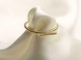 5 Stone Minimalist Engagement Ring 1ct Round Cut Diamond 14k Yellow Gold Finish