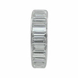 6Ct Graduated Emerald Cut Diamond Full Eternity Wedding Band 14K White Gold Over