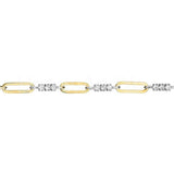 1ct Round Cut Moissanite Stylish Paperclip Chain Bracelet 14k White Gold Plated