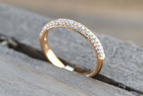 2ct Round Cut Diamond Wedding Band 14k Rose Gold Finish Three Row Half Eternity