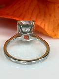 3Ct Radiant Cut Diamond Classic Solitaire Engagement Ring 18K White Gold Finish