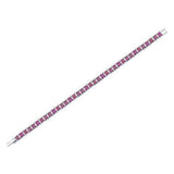 12Ct Princess Cut Pink Sapphire Exquisite Tennis Bracelet 14K White Gold Finish