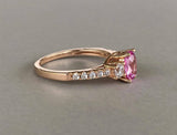 2ct Oval Pink Sapphire Three Stone Solitaire Engagement Ring 14k Rose Gold Over