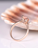 1ct Heart Cut Peach Morganite Engagement Ring Diamond Accents 14k Rose Gold Over