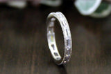 Eternity Wedding Ring Band 1ct Baguette Cut VVS1D Diamond 14k White Gold Finish