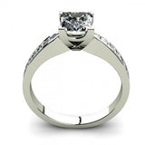 1.9ct Princess Cut Centre & Accent Diamond Engagement Ring 14k White Gold Finish