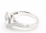 2ct Round Cut Diamond Engagement Ring Accent Halo Solitaire 14k White Gold Over