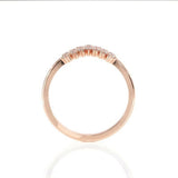 1.5ct Round Cut VVS1 Diamond Engagement Ring V Shape Curved 14k Rose Gold Finish