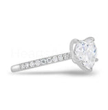 1ct Heart Simulated Diamond Solitaire with Accents Ring 14k White Gold Plated