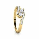 1.6ct Engagement Ring Round Diamond Twist Swirl Solitaire 14k Yellow Gold Finish