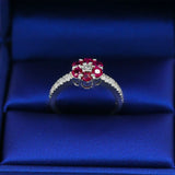 2ct Round Cut Pink Sapphire Engagement Ring 14k White Gold Finish Elegant Floral