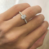 1.5ct Oval Cut Diamond Accent Solitaire Engagement Ring 14k White Gold Finish