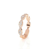 2Ct Round Cut Diamond Stylish Trend Women Wedding Band Ring 14K Rose Gold Finish