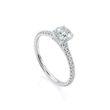 1.3ct Round Cut Diamond Engagement Ring 14k White Gold Finish Accents Solitaire