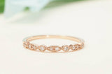 Half Eternity Stackable Wedding Band 0.7ct Round Cut Diamond 14k Rose Gold Over