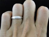 1Ct Round Cut Diamond Cross Three Row Women Wedding Band 14K White Gold Finish