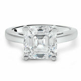 2Ct Asscher Cut Diamond Solitaire Engagement Ring Women 14K White Gold Finish