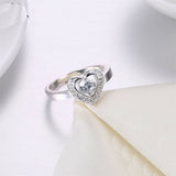 2ct Round Cut Diamond Engagement Ring 14k WhiteGold Finish Heart Shape Solitaire