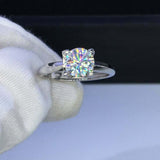 1ct Round Cut Diamond Engagement Ring Classic Solitaire 14k White Gold Finish