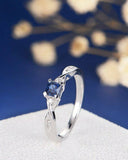 0.5ct Princess Cut Blue Sapphire Engagement Ring 14k White Gold Finish Solitaire